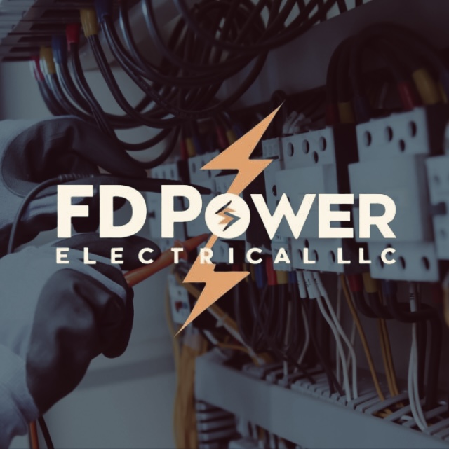 Logo over electrical panel